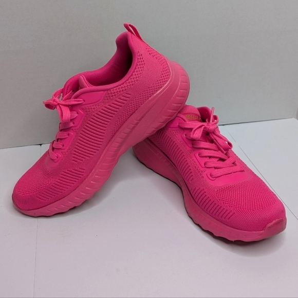Skechers Bob Hot Pink Sneaker 8 - Picture 1 of 8